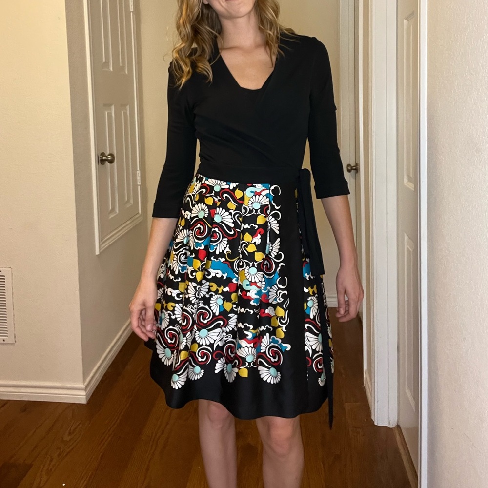 DVF funky floral wrap dress